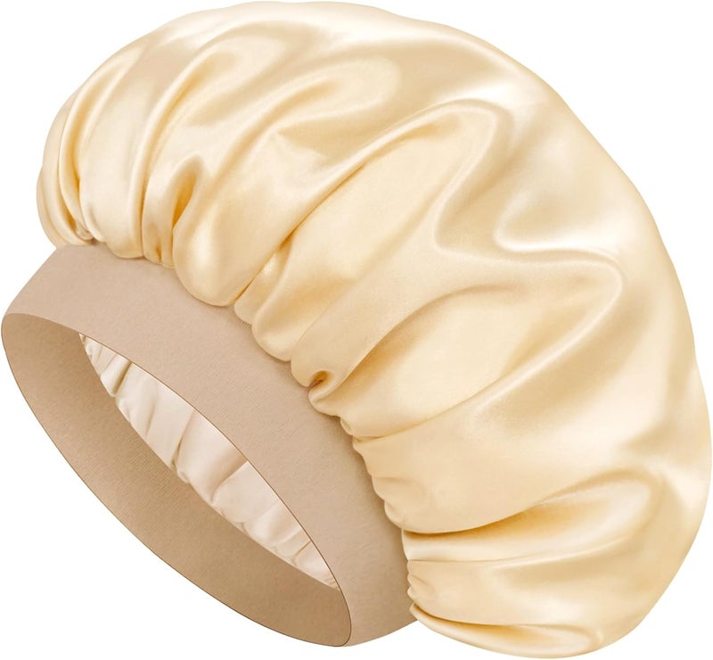 Doitory Store Satin Silk Bonnet for Sleeping, Double Layer Silk Sleep Cap for Men & Women, Soft Satin Lined Bonnet for Curly Hair - Image 1